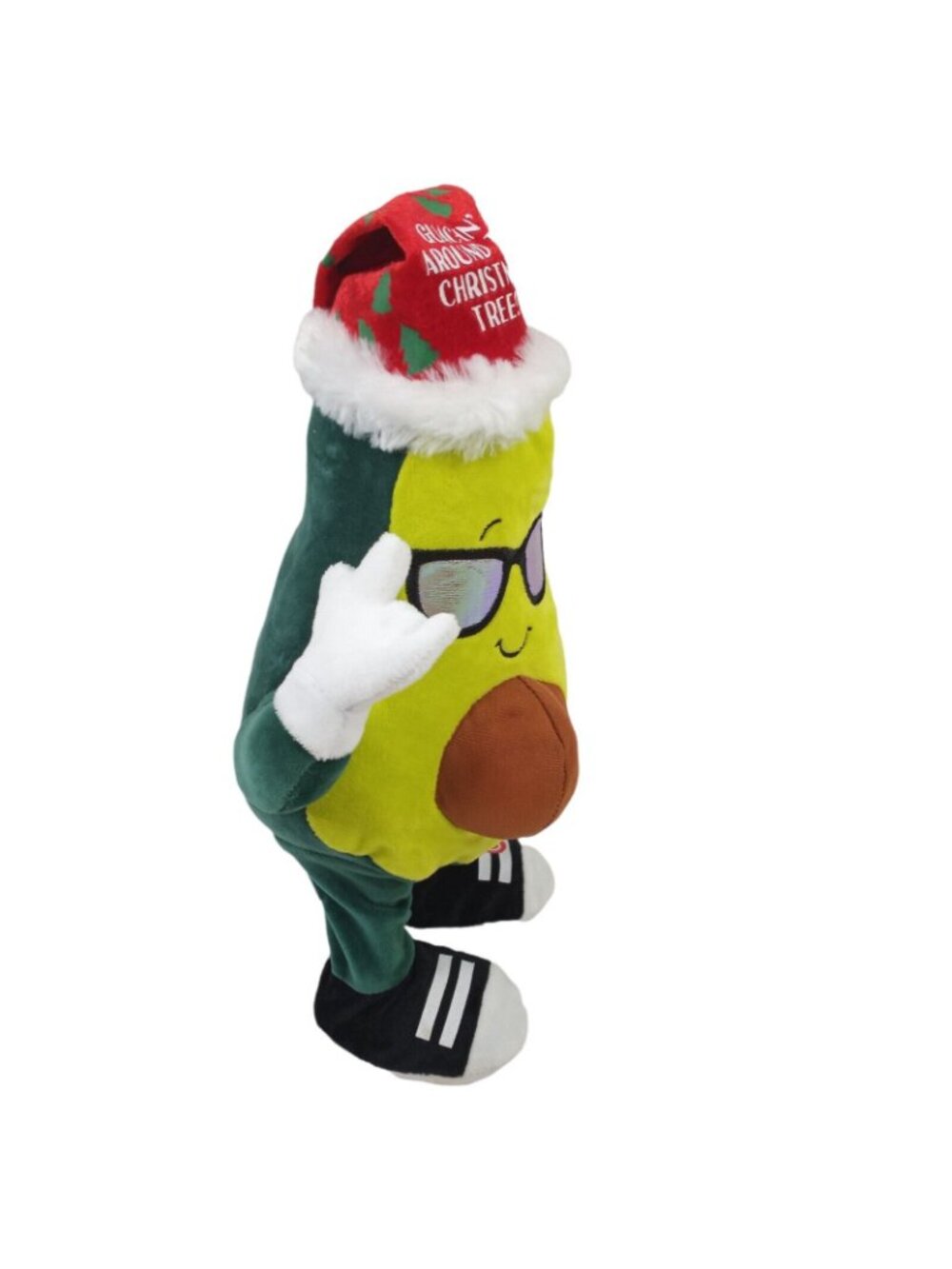 Guac Around The Christmas Tree Singing Dancing Avocado Plush Gemmy Polyester 14" - Picture 2 of 6
